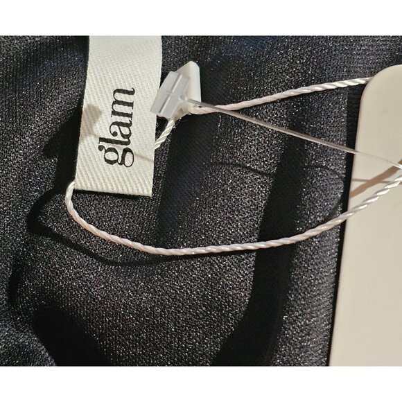 Glam Women's Ruffle Drop Waist Flowy Square Neck Little Black Dress LBD Mini, M - Picture 8 of 8